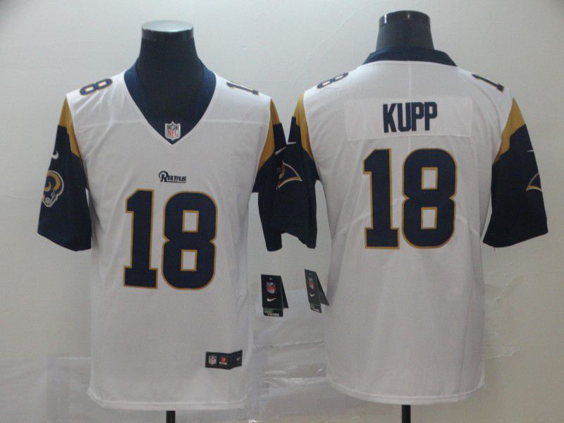 Men Los Angeles Rams 18 Kupp White Nike Vapor Untouchable Limited Player NFL Jerseys